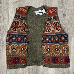 Vintage Robert Scott hand knit sweater vest wool